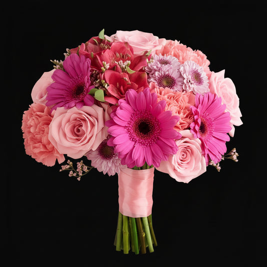 Pink Bliss Mixed Flower Bouquet | Luxury Fresh Pink Flower Gift for Birthdays & Romance