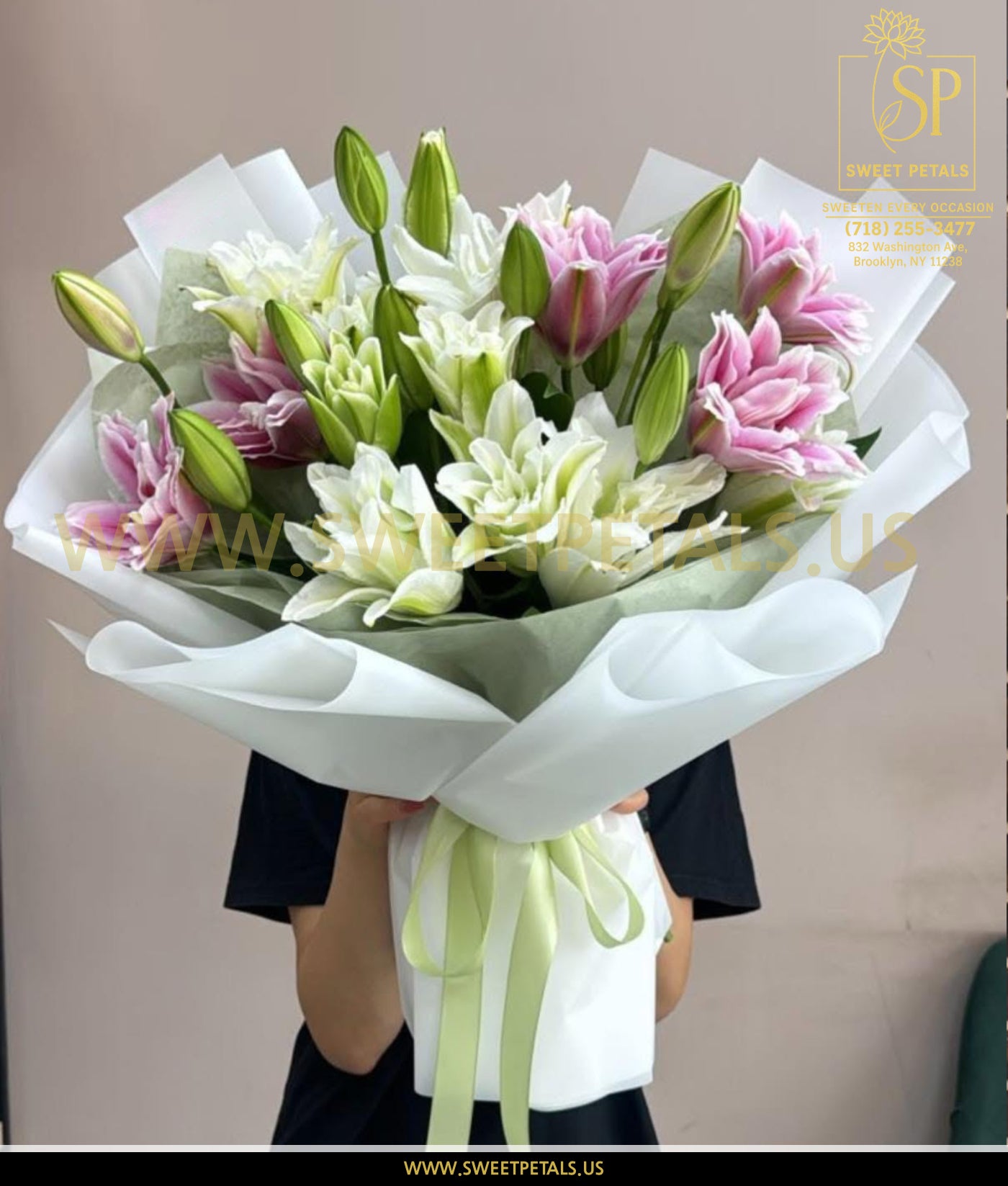 grace lily flower Blushing lilies Grace Hand-Tied Bouquet – SweetPetals