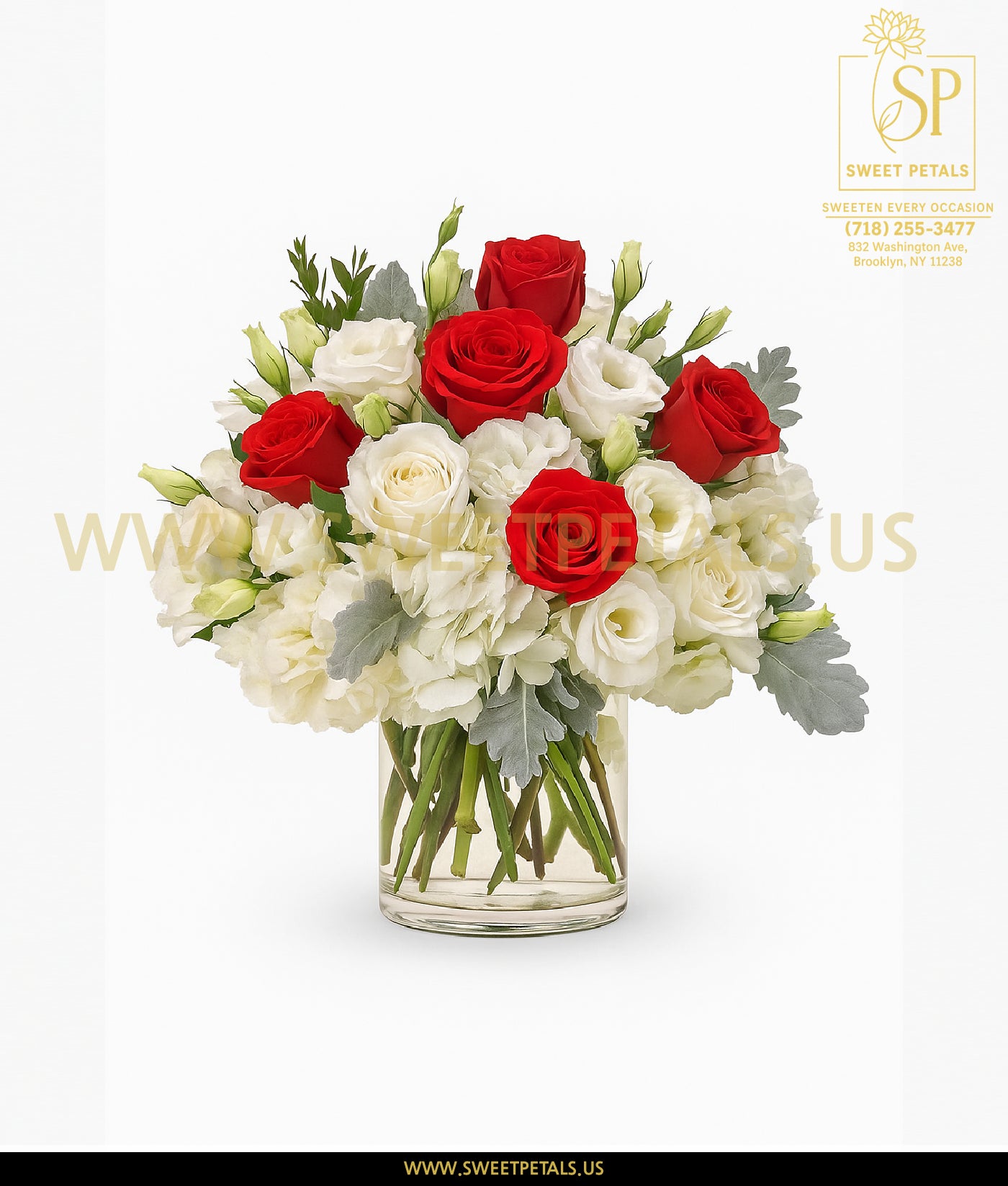 Crimson & Ivory Harmony Vase Arrangement