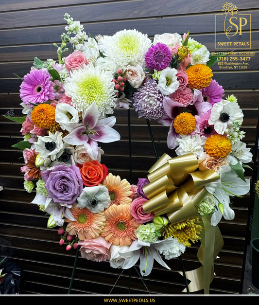 Forever love wreath standing spray