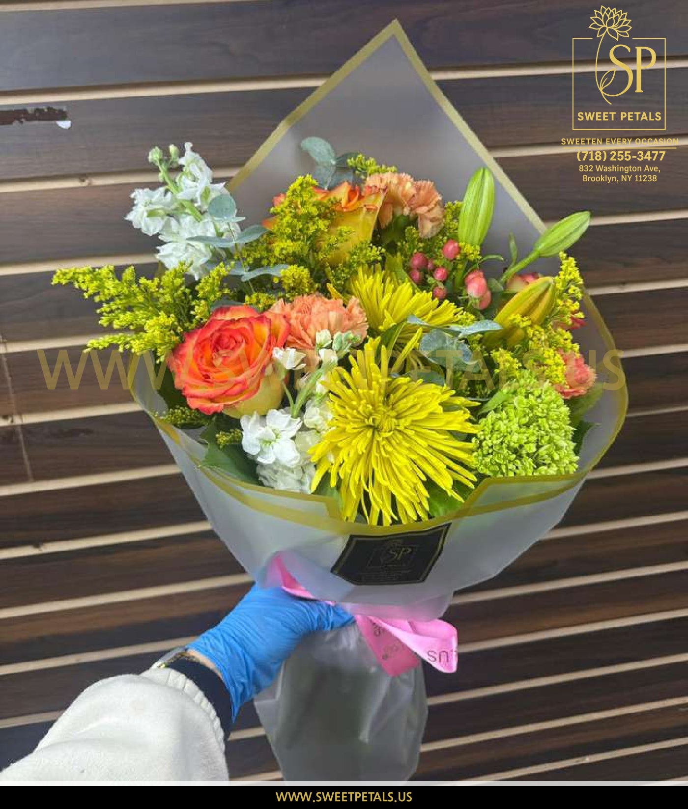 Golden Meadow Charm Hand-Tied Bouquet