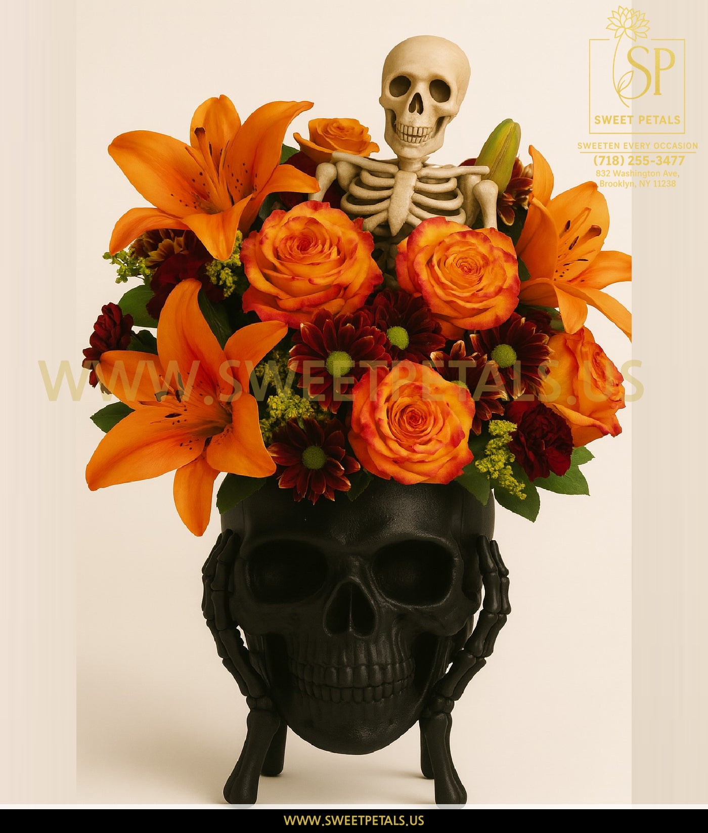 Spooky Skull Bloom Arrangement