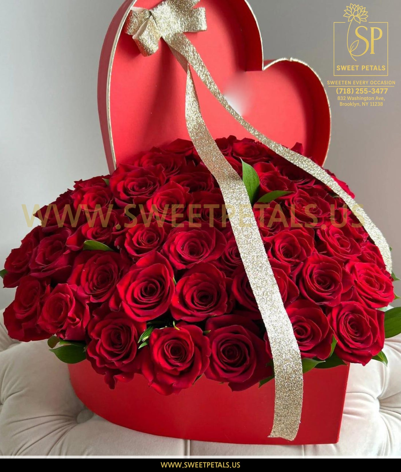 I heart you flower box featuring a heart rose box filled with red roses, perfect to send a Valentine surprise.