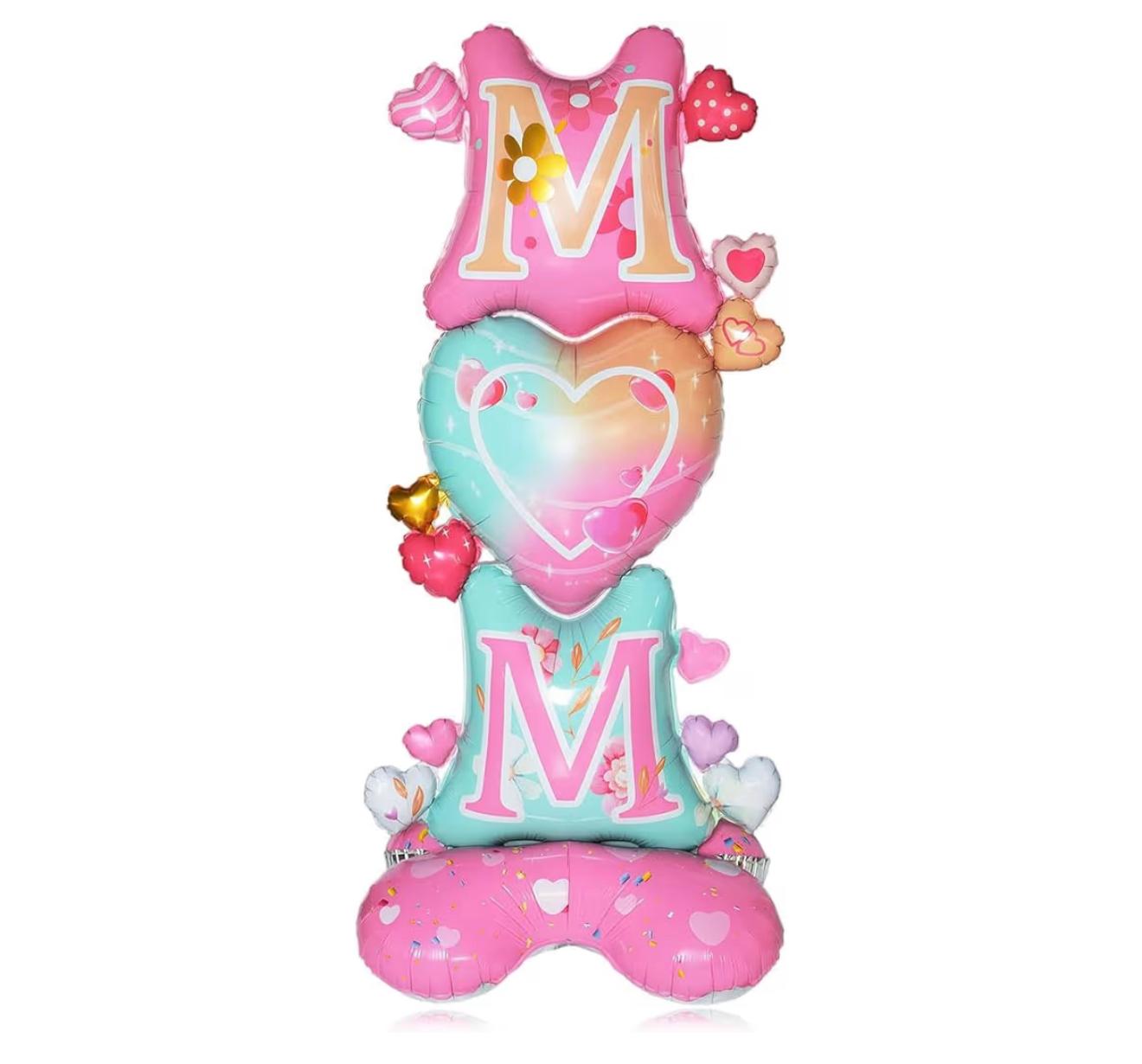 MOM Heart Balloon Stand | Mother's Day Balloon Bouquet NYC