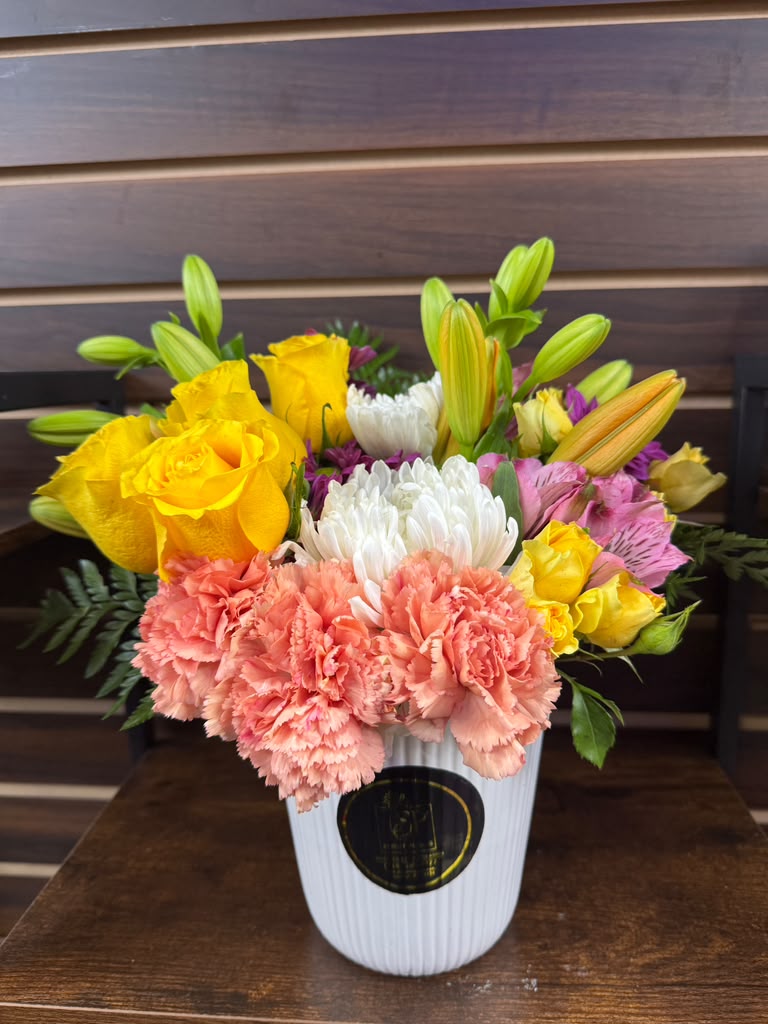 Sunshine Medley Colorful Mixed Flower Vase Arrangement | Fresh Vibrant Flower Gift