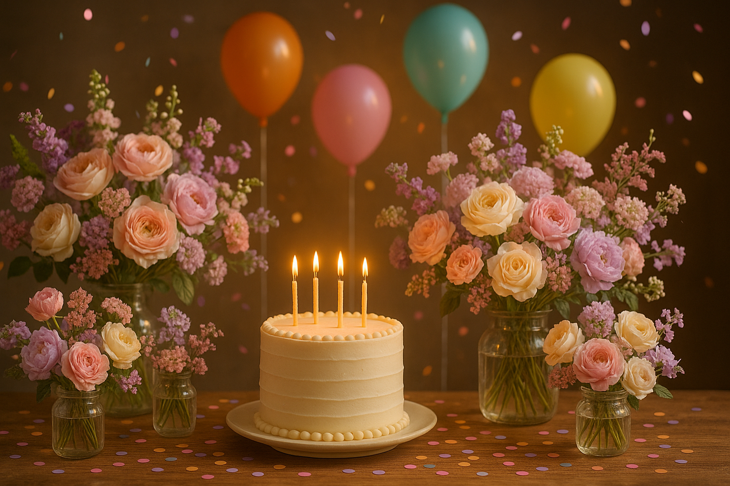 birthday celebration with flowers