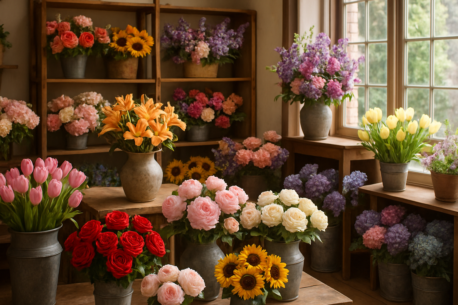 shop full of fresh flowers