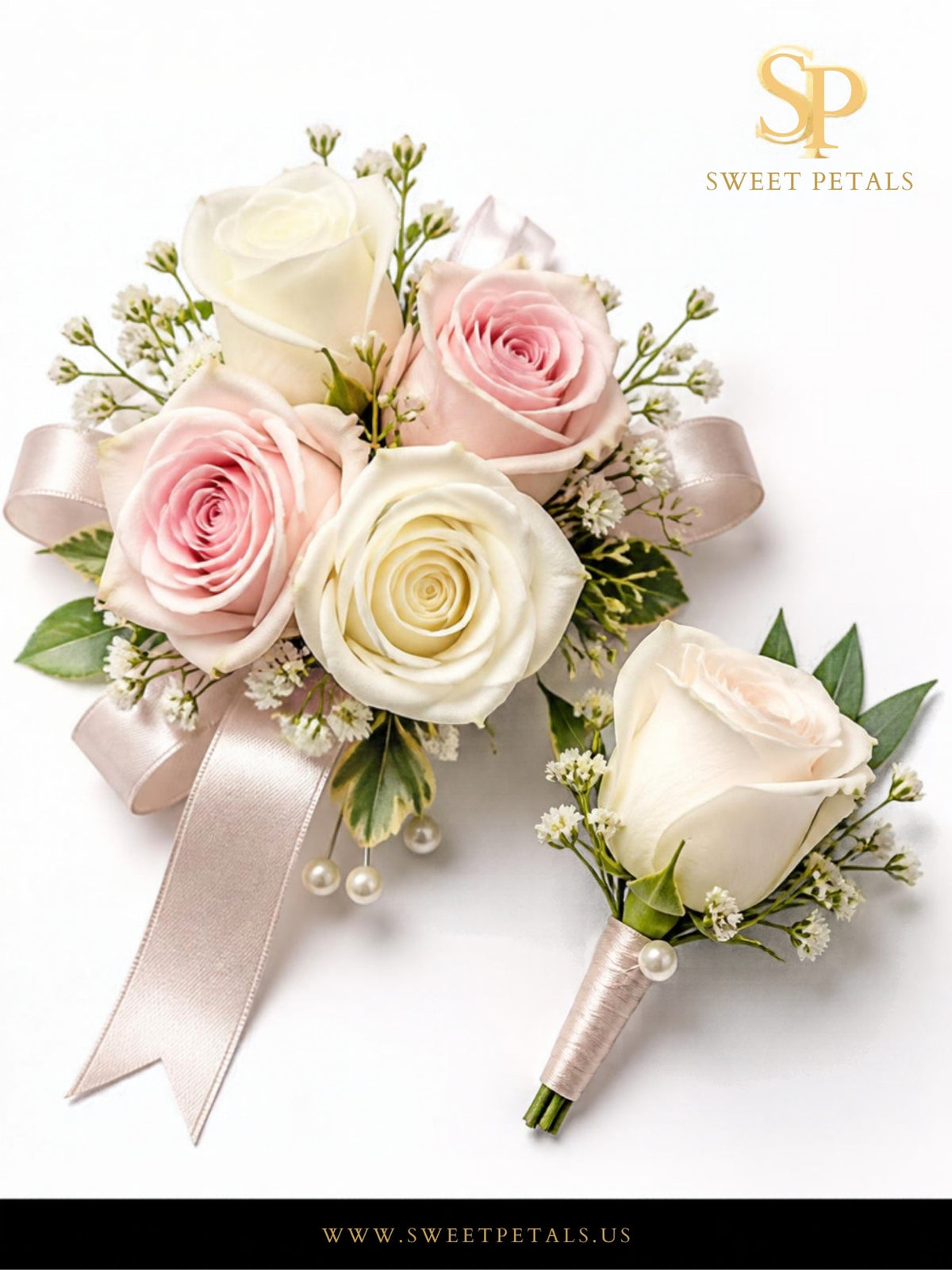 Prom flowers corsage and boutonniere - SweetPetals Brooklyn florist