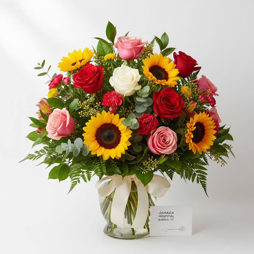 Fresh premium flowers delivery to Jamaica Hospital, Queens, New York - SweetPetals