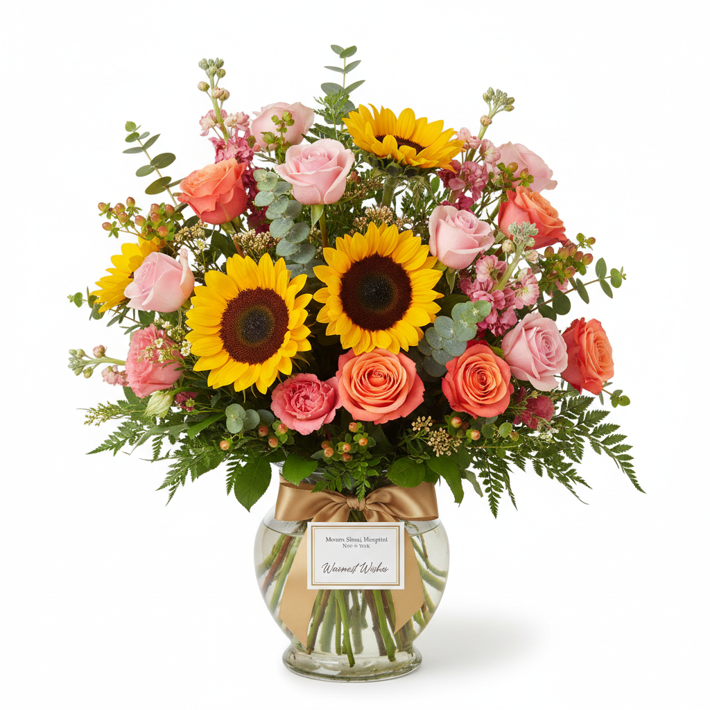 Fresh premium flowers delivery to Mount Sinai Hospital, New York - SweetPetals