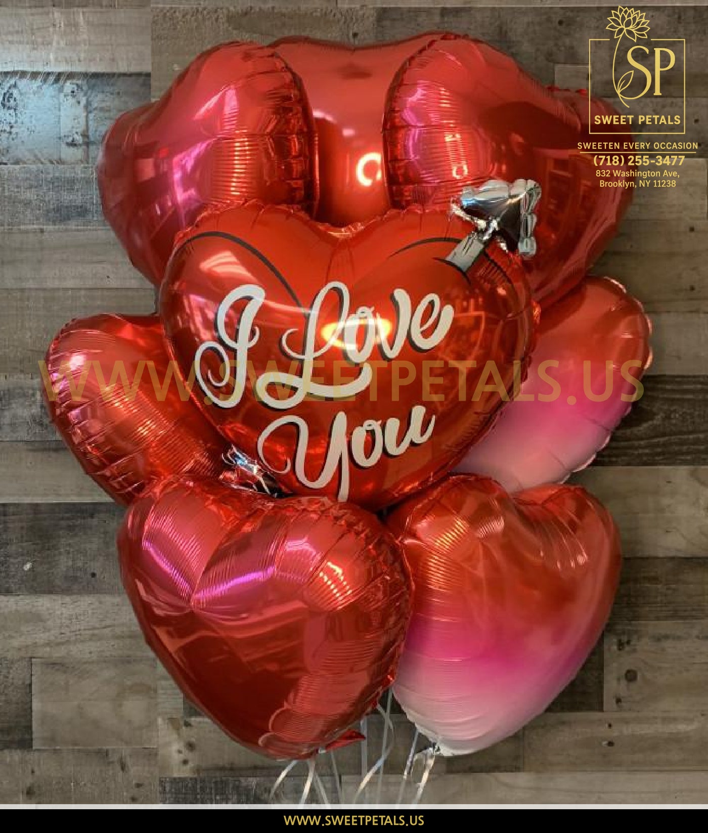 All My Love Heart Balloon Cluster with red valentine balloons, heart balloon Valentine design, and valentines foil balloons featuring an “I Love You” message.