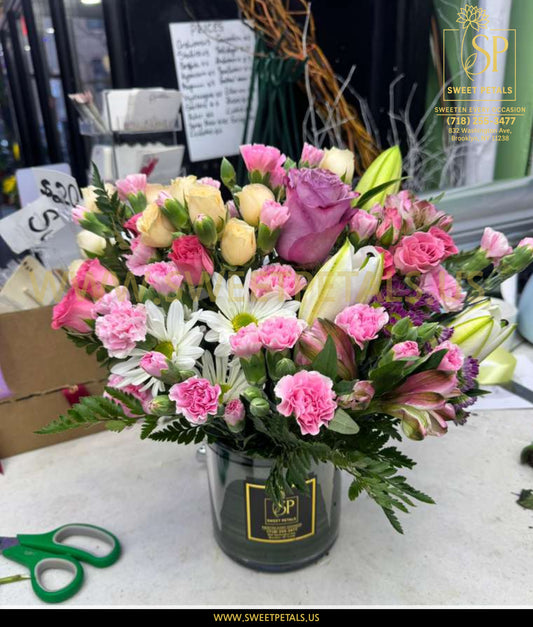 Blush Garden Delight Vase Arrangement