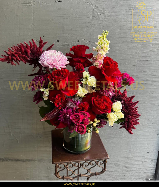 Crimson Harmony Vase Arrangement