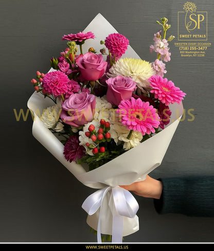 Enchanted Bloom Flower Bouquet – Multicolor Arrangement