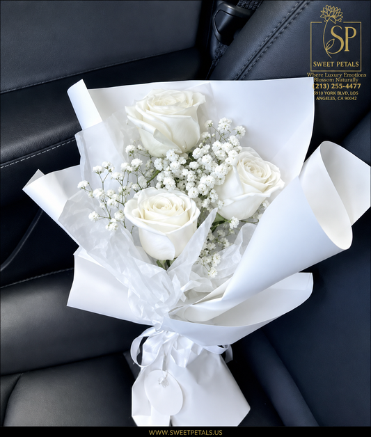 Pure Serenity White Rose Bouquet