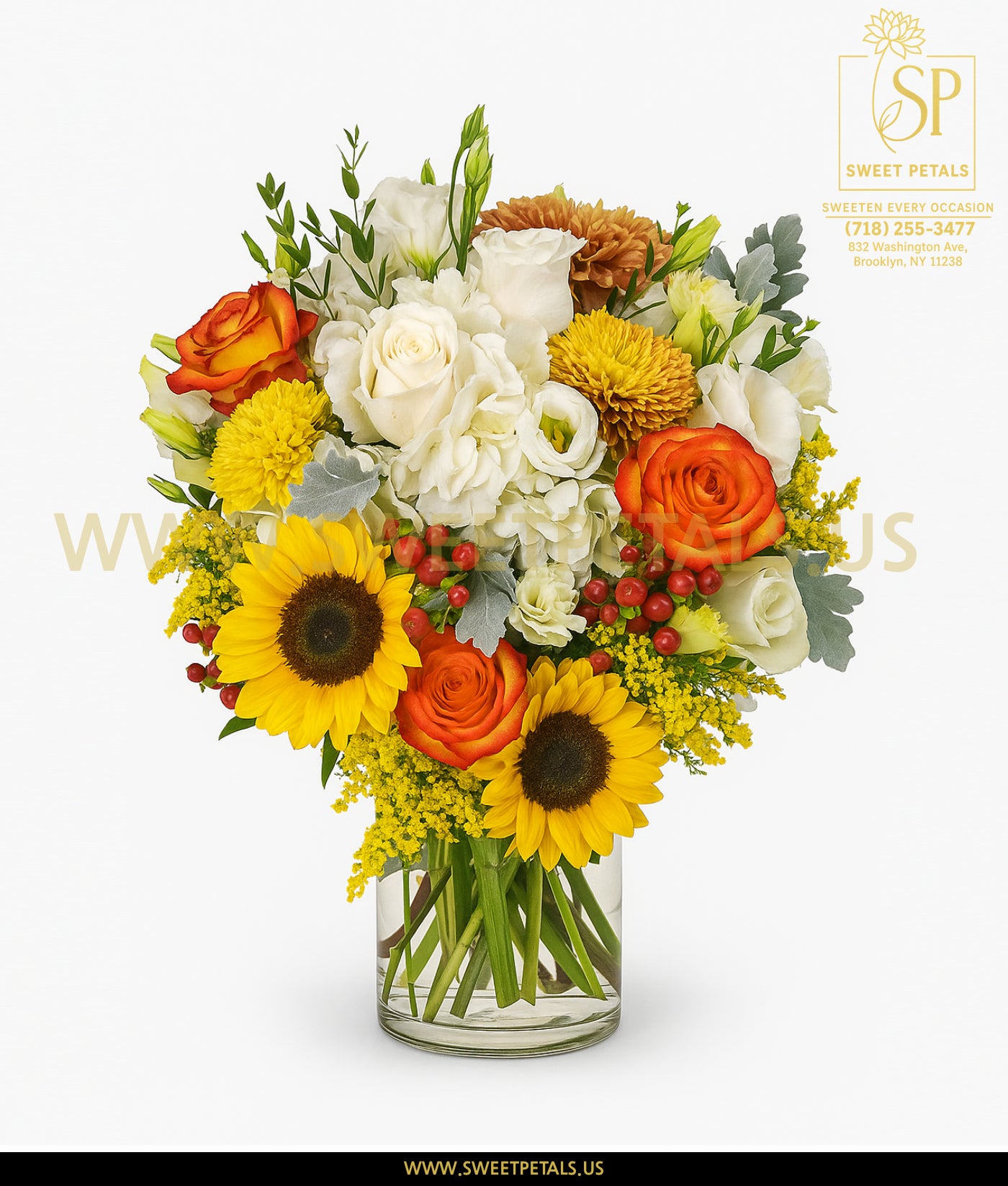 Golden Harmony Vase Arrangement