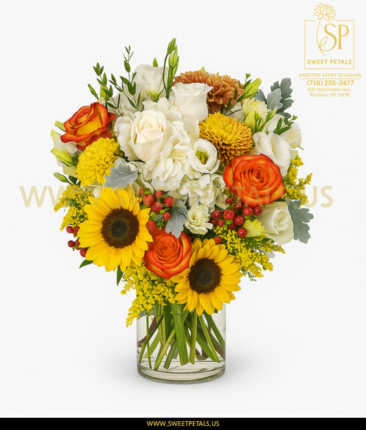 Golden Harmony Vase Arrangement