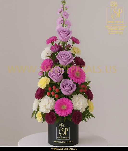 Lavender Bliss Tower Vase –  Flowers Tree