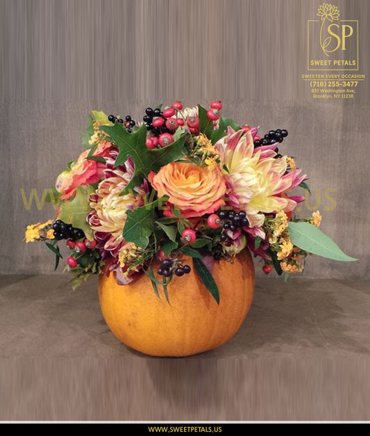 Pumpkin Harvest Floral Arrangement
