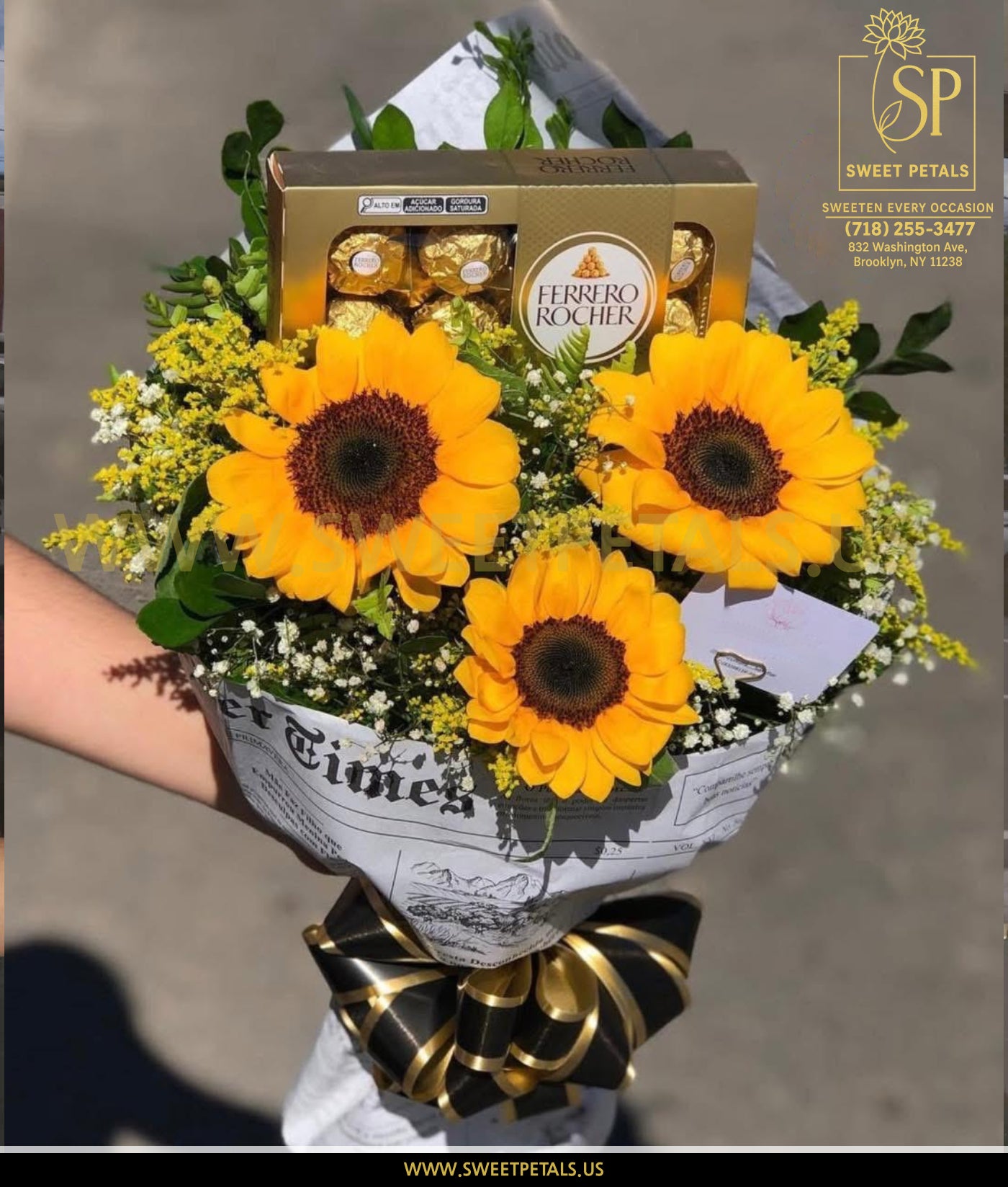 Sunshine & Chocolates Sunflower Bouquet