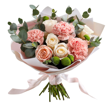 Pastel Dreams Bouquet | Blush Pink Rose & Carnation Fresh Flower Gift