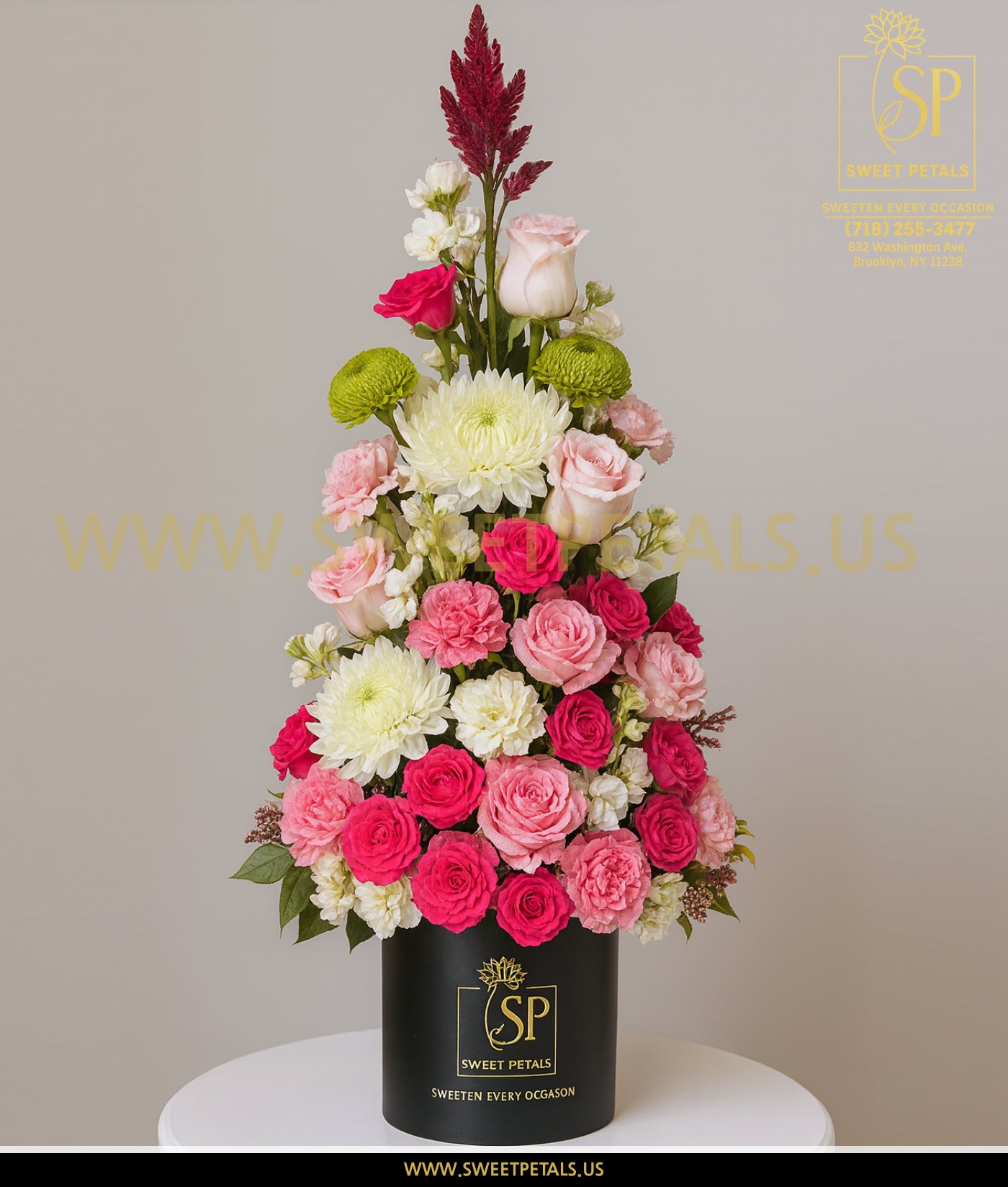 Pink Blossom Tower Vase – Flowers Tree