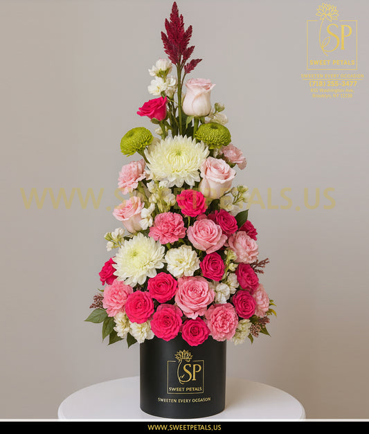 Pink Blossom Tower Vase – Flowers Tree