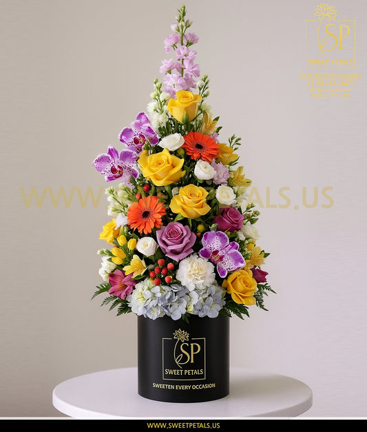 Radiant Harmony Tower Vase – Flowers Tree