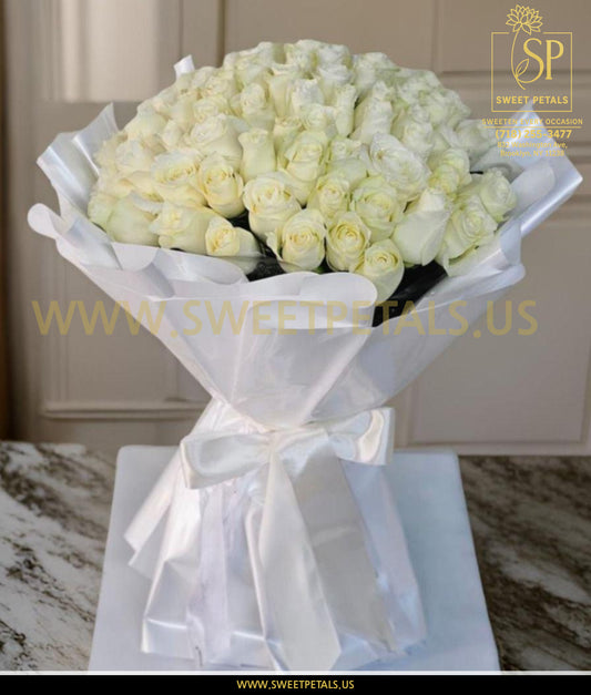 Best valentines flowers featuring a unique valentines bouquet of white roses, arranged elegantly and ready for delivery flowers valentines surprise gift.