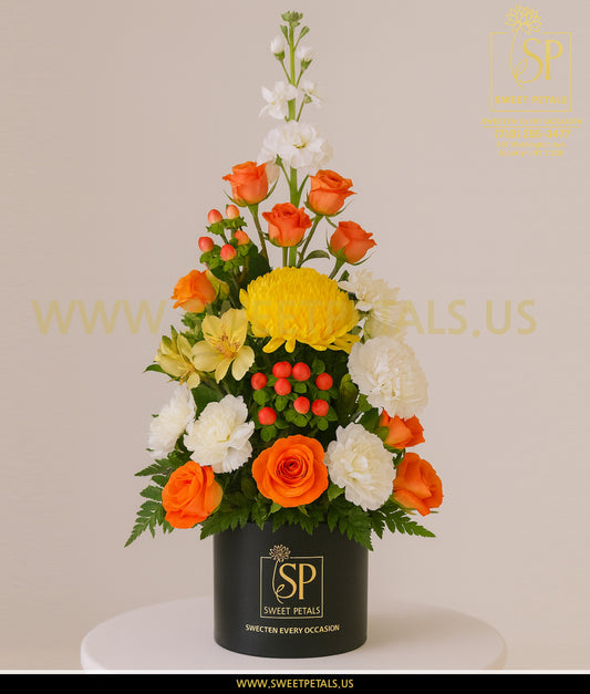 Sunrise Glow Tower Vase – Flowers Tree