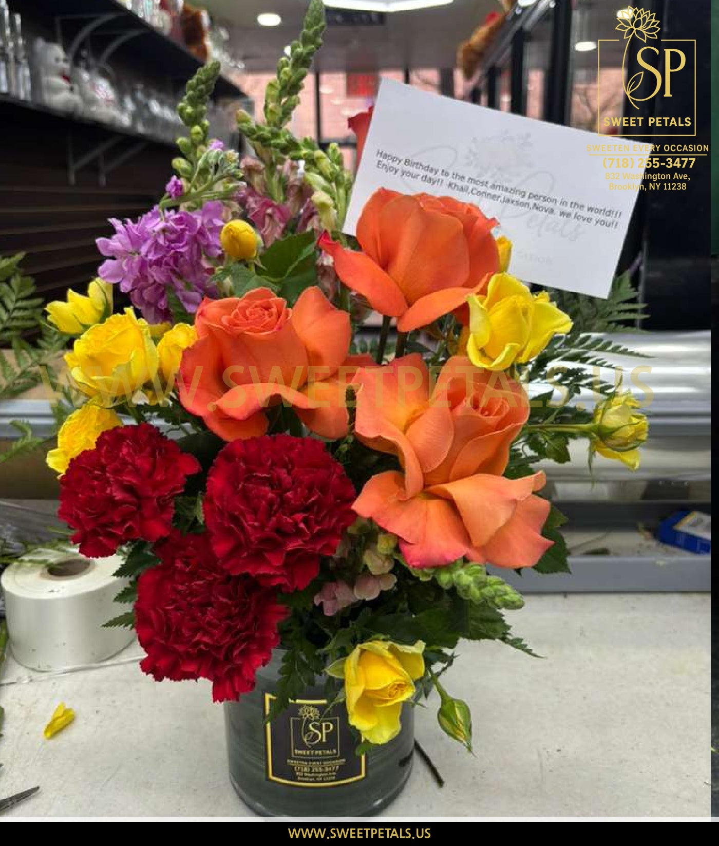 Sunset Radiance Vase Arrangement