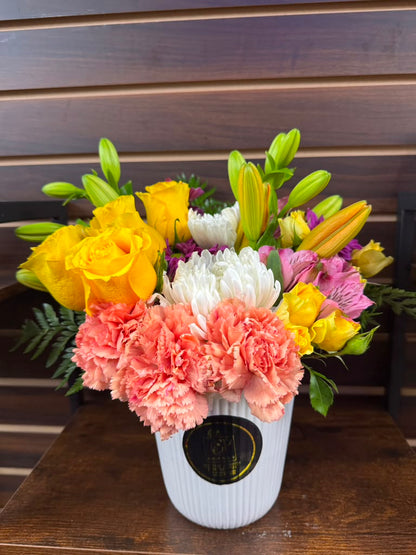 Sunshine Medley Colorful Mixed Flower Vase Arrangement | Fresh Vibrant Flower Gift