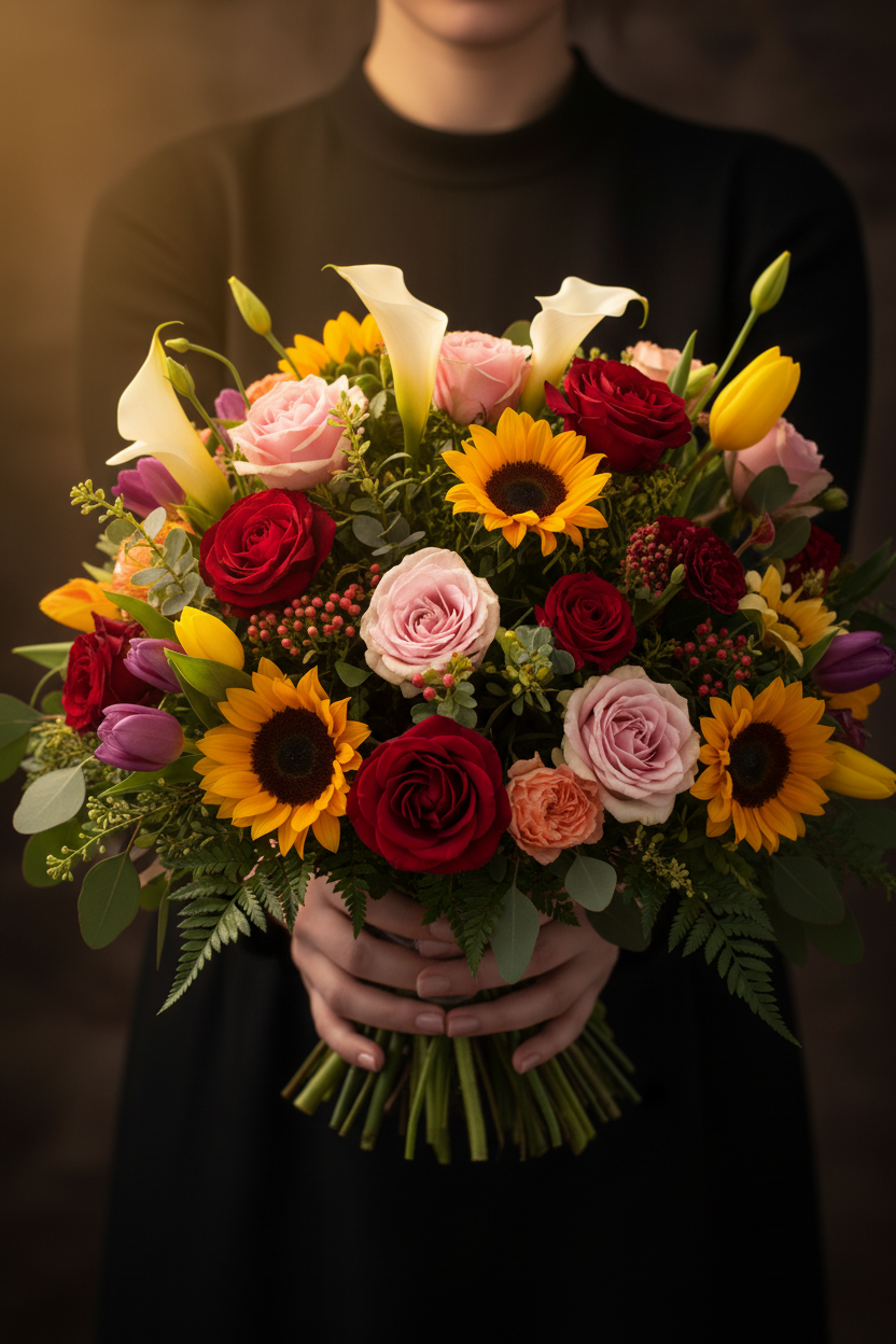 Bouquet in hand lifestyle