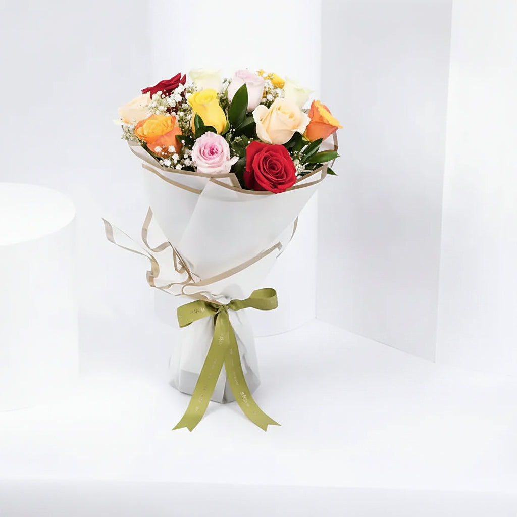 Dozen Mixed Roses – Luxury bouquet