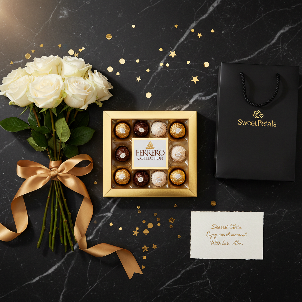 Ferrero Collection 16-Piece Luxury Assorted Chocolate Gift Box | Premium Ferrero Rocher, Rondnoir Dark Chocolate & Raffaello Coconut Almond Gift for Birthdays, Anniversaries & Corporate Gifting