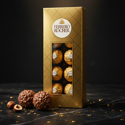 Ferrero Rocher 8-Piece Luxury Gold Chocolate Gift Box | Premium Milk Chocolate Hazelnut Multilayer Experience Gift for Birthdays, Valentine's Day, Anniversaries & Corporate Gifting