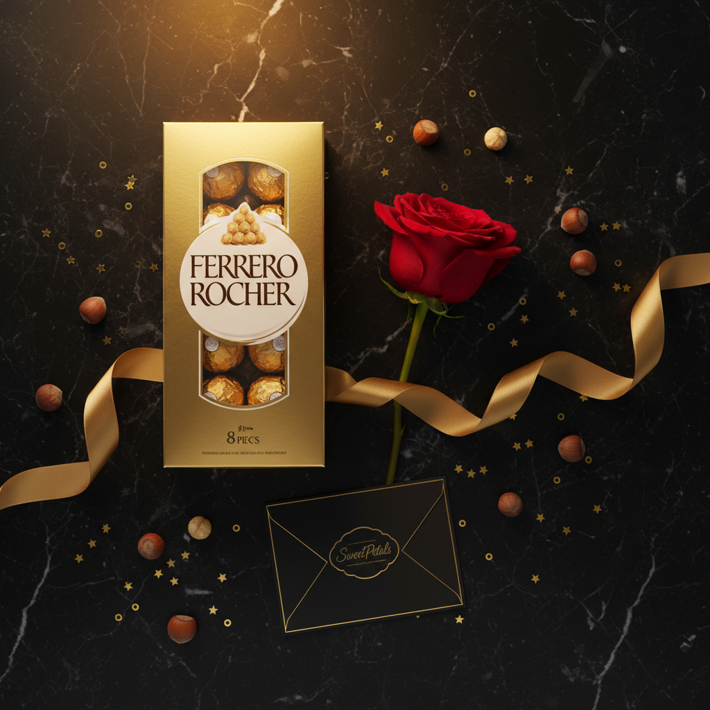 Ferrero Rocher 8-Piece Luxury Gold Chocolate Gift Box | Premium Milk Chocolate Hazelnut Multilayer Experience Gift for Birthdays, Valentine's Day, Anniversaries & Corporate Gifting