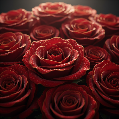 Moody macro close-up of deep red rose petals – SweetPetals luxury flower delivery NYC