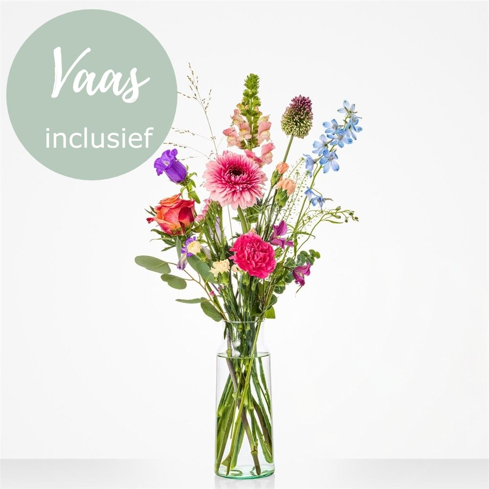 Colorful Wildflower Bouquet in Vase – Fresh Flower Delivery NYC
